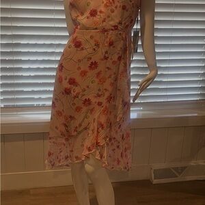 Floral Pink Wrap Dress